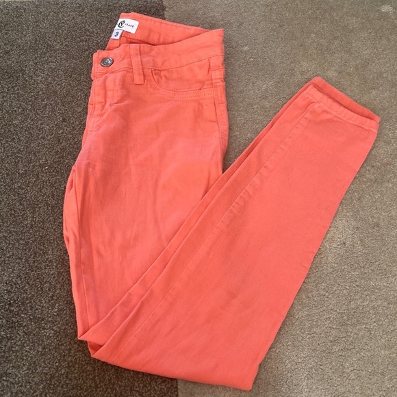 CELLO Jeans Pink Coral Skinny junior Jeans Size 3 - Picture 1 of 8